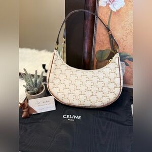 🎀Celine White and Brown Shoulder Bag🎀